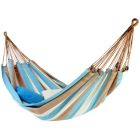 Brasil Comfort Premium Pantanal Premium hamac dublu din bumbac maro, albastru, alb by MacaMex MA-01085 color blue