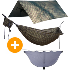 Off-road călătorie hamac de călătorie + UV + izolație termică prelata camuflaj + fixare + plasă de țânțari by Hideaway Outfitters HO-91111 color camouflage
