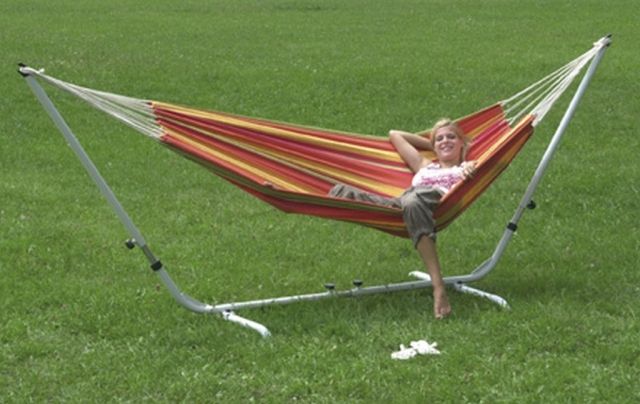 Hammock Lambada mango with Hammock Stand Vario Gala white by Amazonas AZ-4022000  AZ-1014180-OLD color n/a