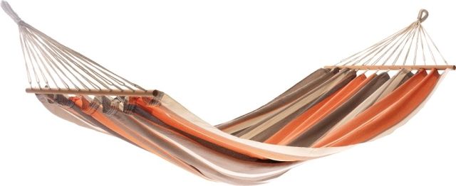 MIss Brasil hammock with wooden spreader bar - orange brown by Jobek - Germany JO-25376-OLD color orange