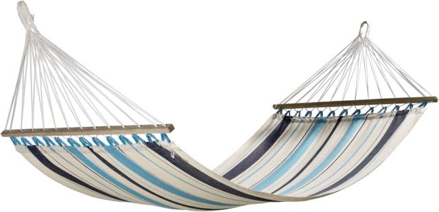 Hammock with wooden bar Caribena R110 Blue colors by LaSiesta LS-CIR11-3 color multicolor