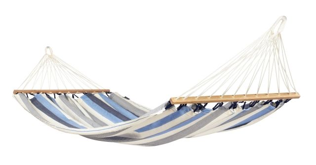 Alisio Sea Salt - hamac simplu rezistent la intemperii cu bară de împrăștiere, albastru-gri 300 cm by LaSiesta LS-ALR14-13 color n/a