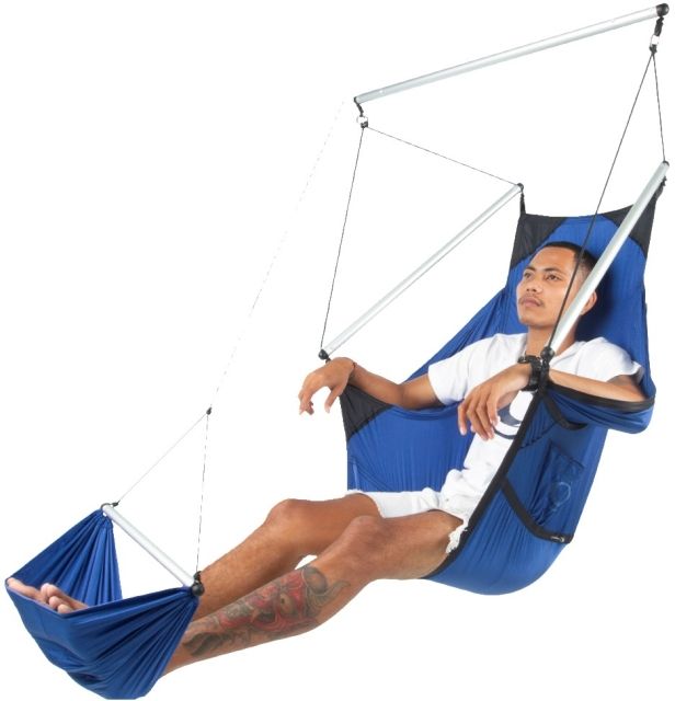 Moon Chair scaun suspendat din mătase de parașută albastru by Ticket to the moon TM-TCM-39 color blue