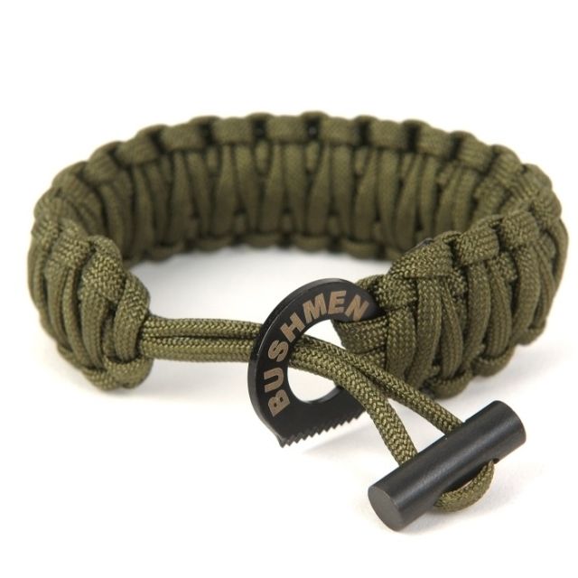 Brățară cu firesteel și frânghie paracord 6 metri verde by Bushmen BU-1BRCA6O color green