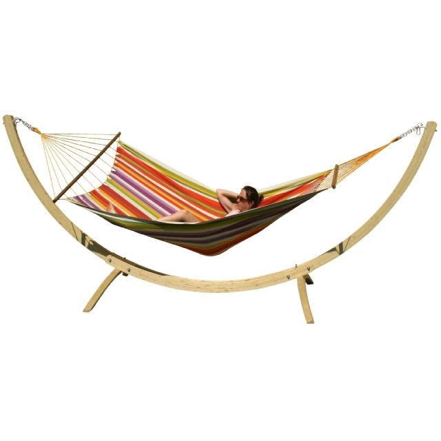 Hamac cu cadru Siesta Grande Caribe Costa Rica Set by MacaMex MA-90222 color multicolor