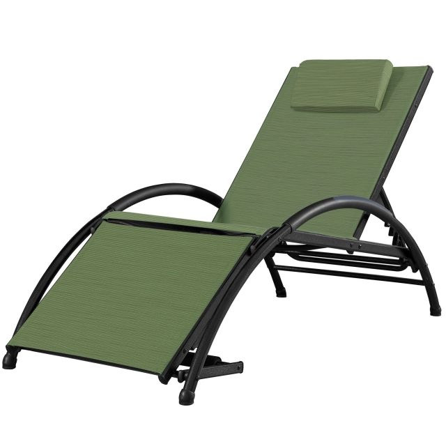 Dockside Sun Lounger - Olive Grove - green by Vivere VI-DKDSUN-OG color green
