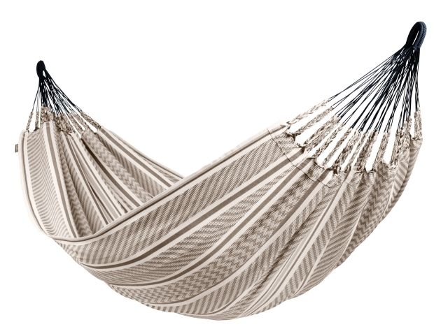 Flora Zebra - Hamac dublu din bumbac organic, cu model alb și negru by LaSiesta LS-FLH16-19 color grey/silver