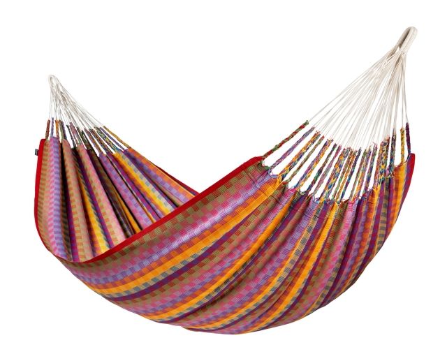 Flora Flowers - Hamac King-size din bumbac organic, roz by LaSiesta LS-FLH18-27 color multicolor