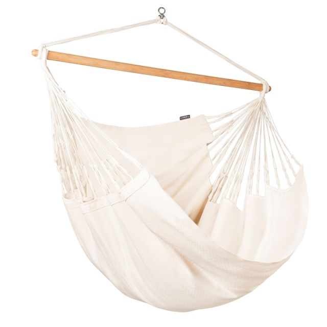 Scaun suspendat Habana Latte king size din bumbac organic alb natural by LaSiesta LS-HAL21-X1 color white