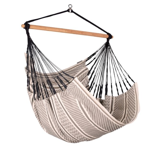 Habana Zebra - Scaun suspendat confortabil din bumbac organic by La Siesta LS-HAL18-19 color grey/silver