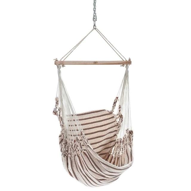 Chico Hammock Chair Cotton Including Swivel, Carabiner And Chain 12 Beige-Brown by Chico CI-3112 color brown