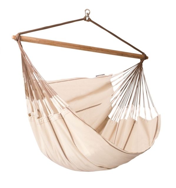 Habana Bio Lounger nougat - Scaun suspendat din bumbac organic bej by LaSiesta LS-HAL21-1 color beige