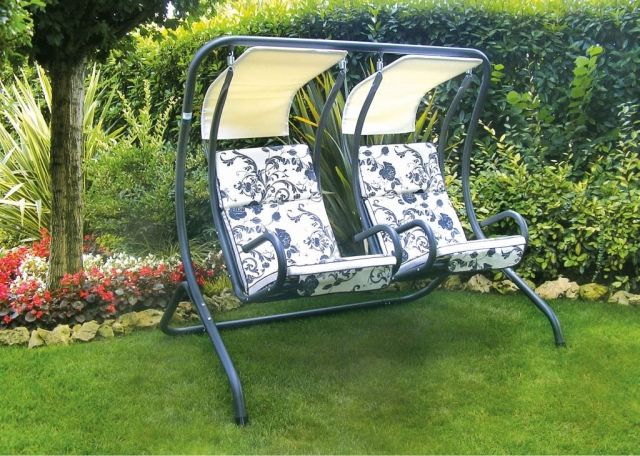 Double swing alux flowers by MacaMex DO-11-OLD color natur / beige