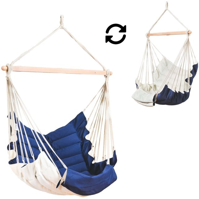 SoftChair Blue FSC™ scaun suspendat tapițat albastru rezistent la intemperii by MacaMex MA-11504 color blue