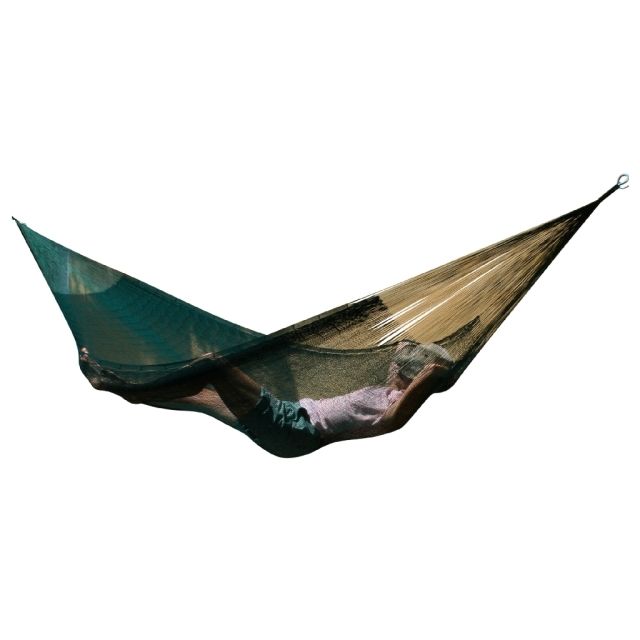 Hamac mexican plasă dublu PLUS negru verde închis by MacaMex MA-00324 color green