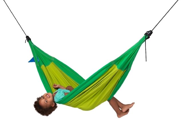 Moki Froggy - hamac pentru copii din bumbac organic verde by LaSiesta LS-MOK11-44 