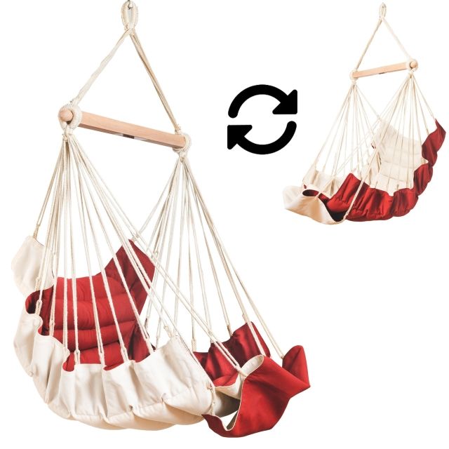 SoftChair Hot Chocolate Hot Chocolate Scaun suspendat certificat FSC™ tapițat roșu rezistent la intemperii by MacaMex MA-11501 color red