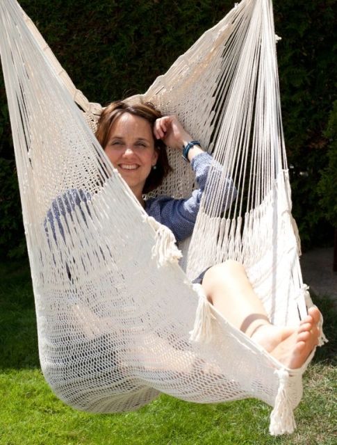 Mexican ochiurilor de plasă agățat scaun rezistent la intemperii deluxe natural alb by MacaMex MA-10130 color natur / beige