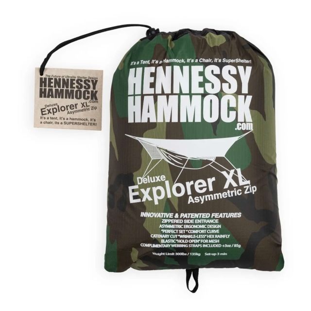 Explorer Deluxe Zip Woodland Xl by Hennessy Hammocks HH-M136 color camouflage