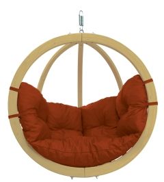 Globo Chair terracotta - hanging seat wood by Amazonas AZ-2030830-OLD color red