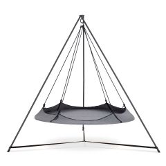 Set de pat suspendat gri 1.8m cu cadru negru 2.4m, rezistent la intemperii by Hangout Pod TI-HAT18BKGY color grey/silver