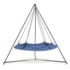 Set de pat suspendat albastru de 1,8 m cu cadru negru de 2,4 m, rezistent la intemperii by Hangout Pod TI-HAT18BKIB color blue