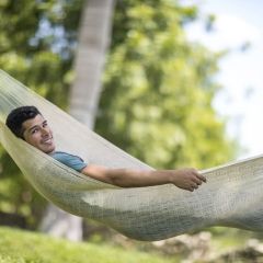 Hamac mexican net hamac Single grande natural alb by MacaMex MA-00110 color natur / beige