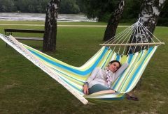 Caraibe Grande Beach MacaTex - hamac dublu cu stâlp rezistent la intemperii by MacaMex MA-05208 color green