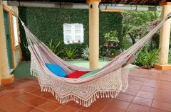 Brasil Comfort Otono Otono Macrame dublu hamac pânză de lumină dungat by MacaMex MA-01050 color multicolor