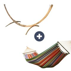 Hamac cu cadru Siesta Grande Deluxe Caraibe Costa Rica Set by MacaMex MA-90223 color multicolor