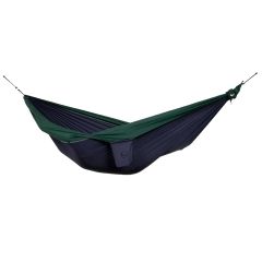 Double travel hammock darkblue-darkgreen by TicketToTheMoon TM-THD-0605 color blue