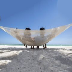 Hamac mexican cu plasă - Matrimonial Natural white by MacaMex MA-00330 color natur / beige