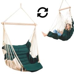 Scaun suspendat SoftChair Emerald, certificat FSC&trade;, tapițat &icirc;n verde rezistent la intemperii by MacaMex MA-11503 color grün