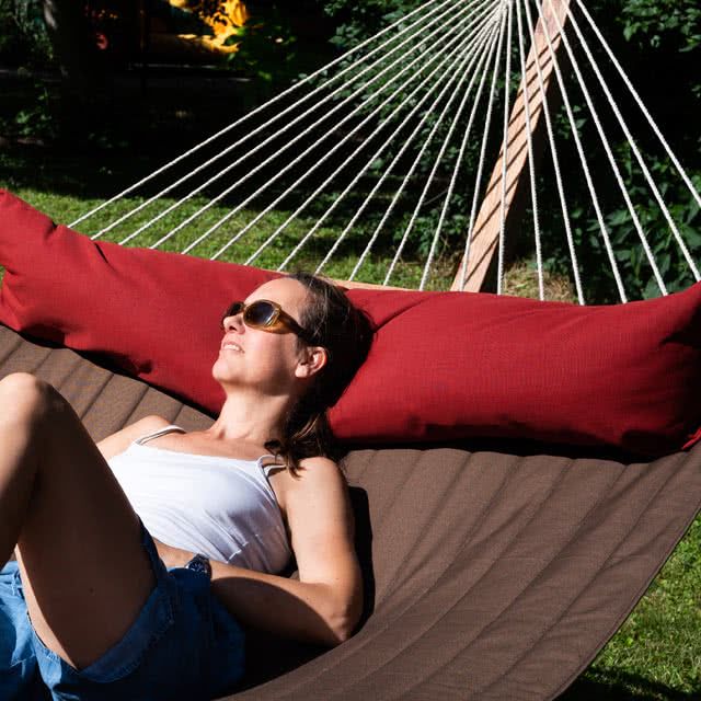 Hängesessel mit 2 Farben zum Wenden Rot und Creme