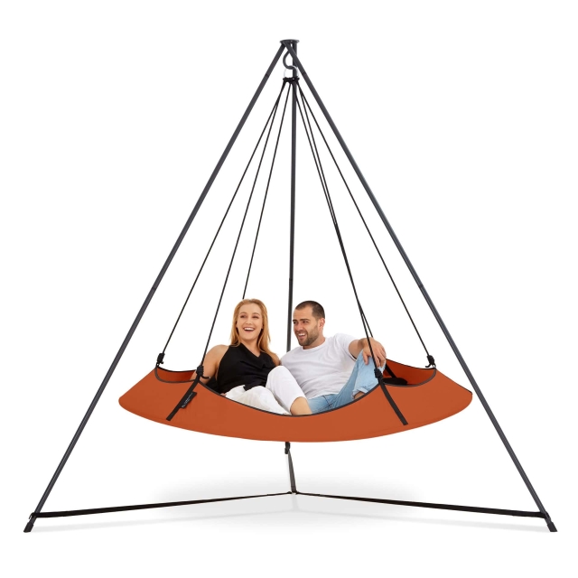 Terracotta Set - Terracotta Pod/Black Ropes + Black Stand by Hangout Pod TI-HAT18BKRT color red