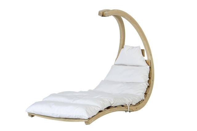 Șezlong Swing crem - șezlong de grădină din lemn cu pernă by Amazonas AZ-2020410 color creme