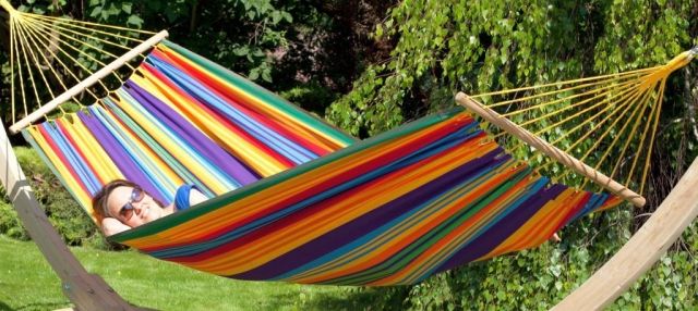 Caraibe Grande Paradiso MacaTex - hamac dublu cu stâlp rezistent la intemperii, multicolor by MacaMex MA-05207 color multicolor