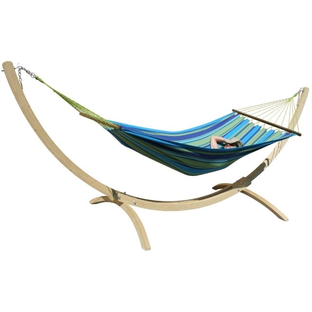 Hamac cu cadru Siesta Grande Deluxe Caribe Dorada Set by MacaMex MA-90243 color multicolor