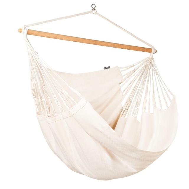 Scaun suspendat Habana Latte king size din bumbac organic alb natural by La Siesta LS-HAL21-X1 color white