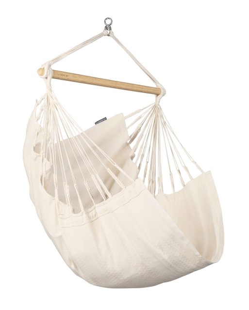 Habana Latte Basic - Scaun suspendat din bumbac organic alb natural by La Siesta LS-HAC14-X1 