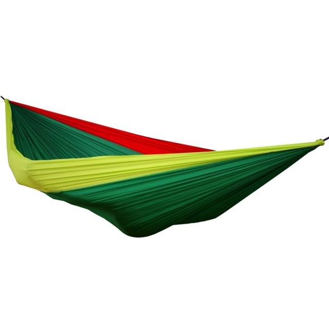 OffRoad dublu hamac de călătorie roșu verde galben Jamaica cu carabiniere by Hideaway Outfitters HO-0016030409 color green