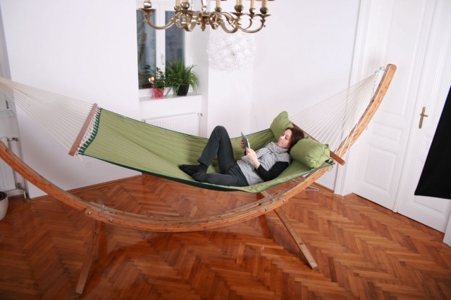 Set de hamace Siesta Grande California Emerald (certificat FSC™) by MacaMex MA-90622 color green