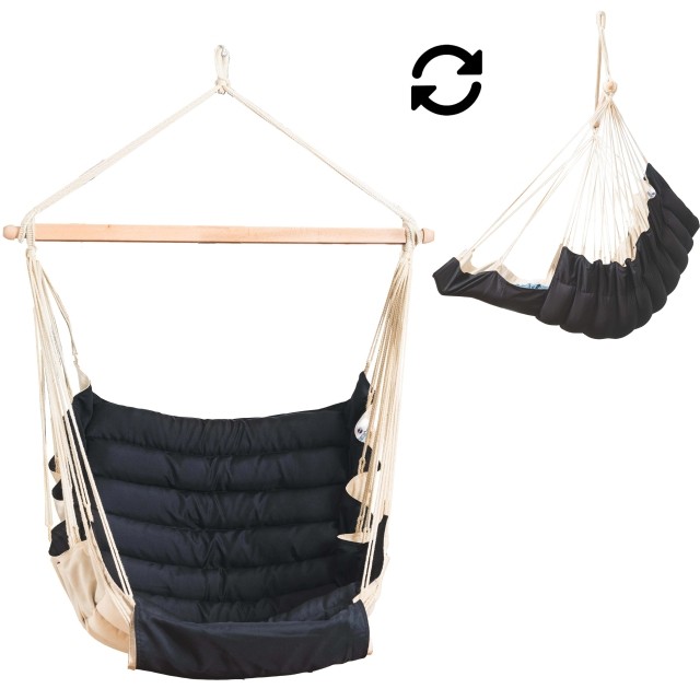 SoftChair negru-crem negru certificat FSC scaun suspendat rezistent la intemperii by MacaMex MA-11507 color black