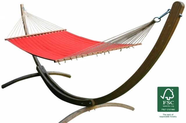 Set de hamace Siesta Grande California Hot Chocolate (certificat FSC™) by MacaMex MA-90602 color red