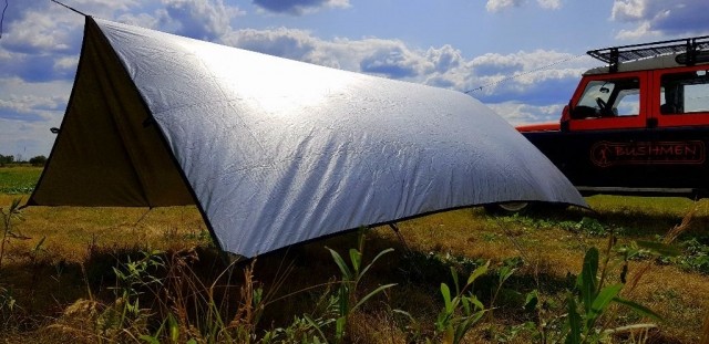 THERMO - Tarp™ 3 x 2 m verde cu 14 puncte de fixare by Bushmen BU-1THATARP2X3 color green