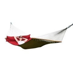 California Hot Chocolate - Hamac cu stâlp dublu, tapițat, rezistent la intemperii (certificat FSC™) by MacaMex MA-25400 color red