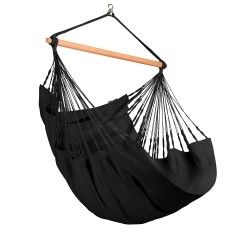 Habana Onyx - Scaun suspendat Confort din bumbac organic negru by La Siesta LS-HAL18-X9 color black