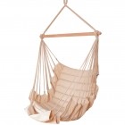 SoftChair cream - scaun suspendat cu suport pentru picioare, tapițat, certificat FSC, rezistent la intemperii, de culoare alb natural uni, cu suport pentru picioare by MacaMex MA-11506 color beige